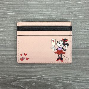 Kate Spade x Disney Minnie Mouse Small Slim Card ID Holder Wallet Pink Black